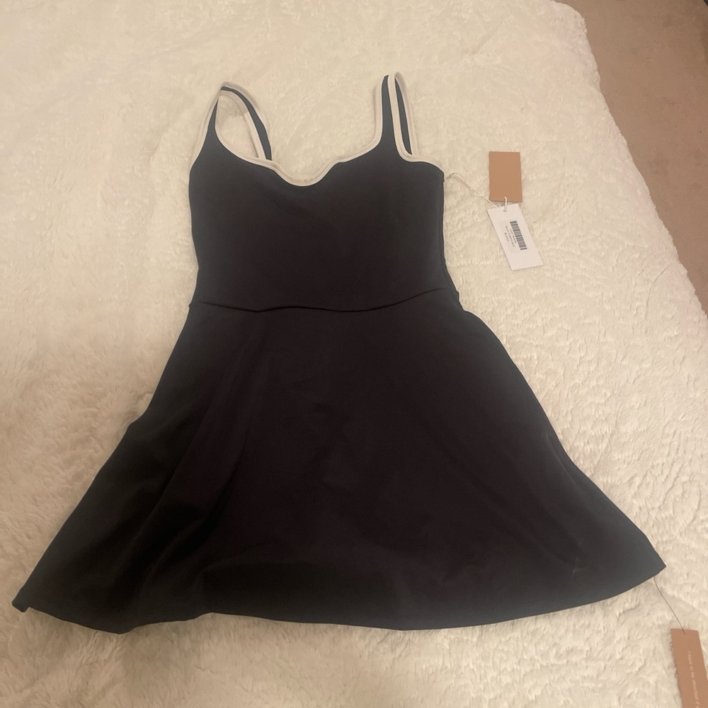 Reformation black and white workout dress